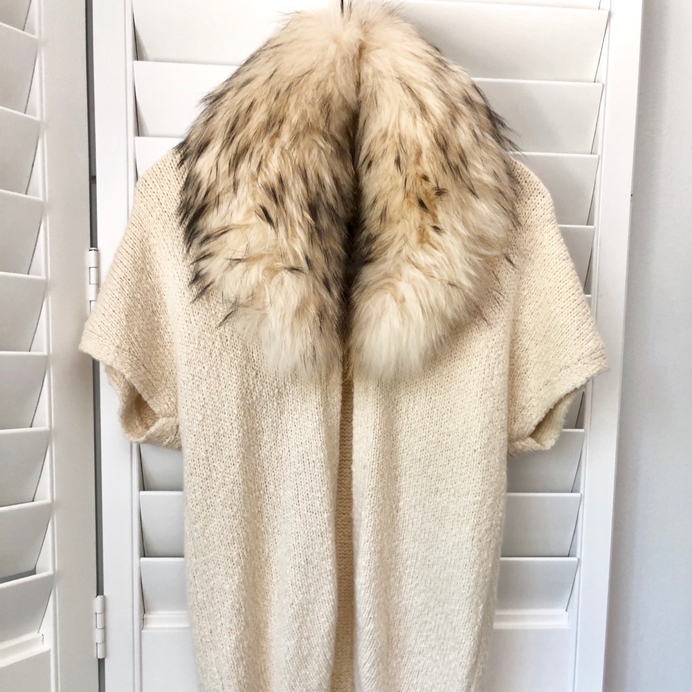 Alice and Olivia cardigan with fur collar